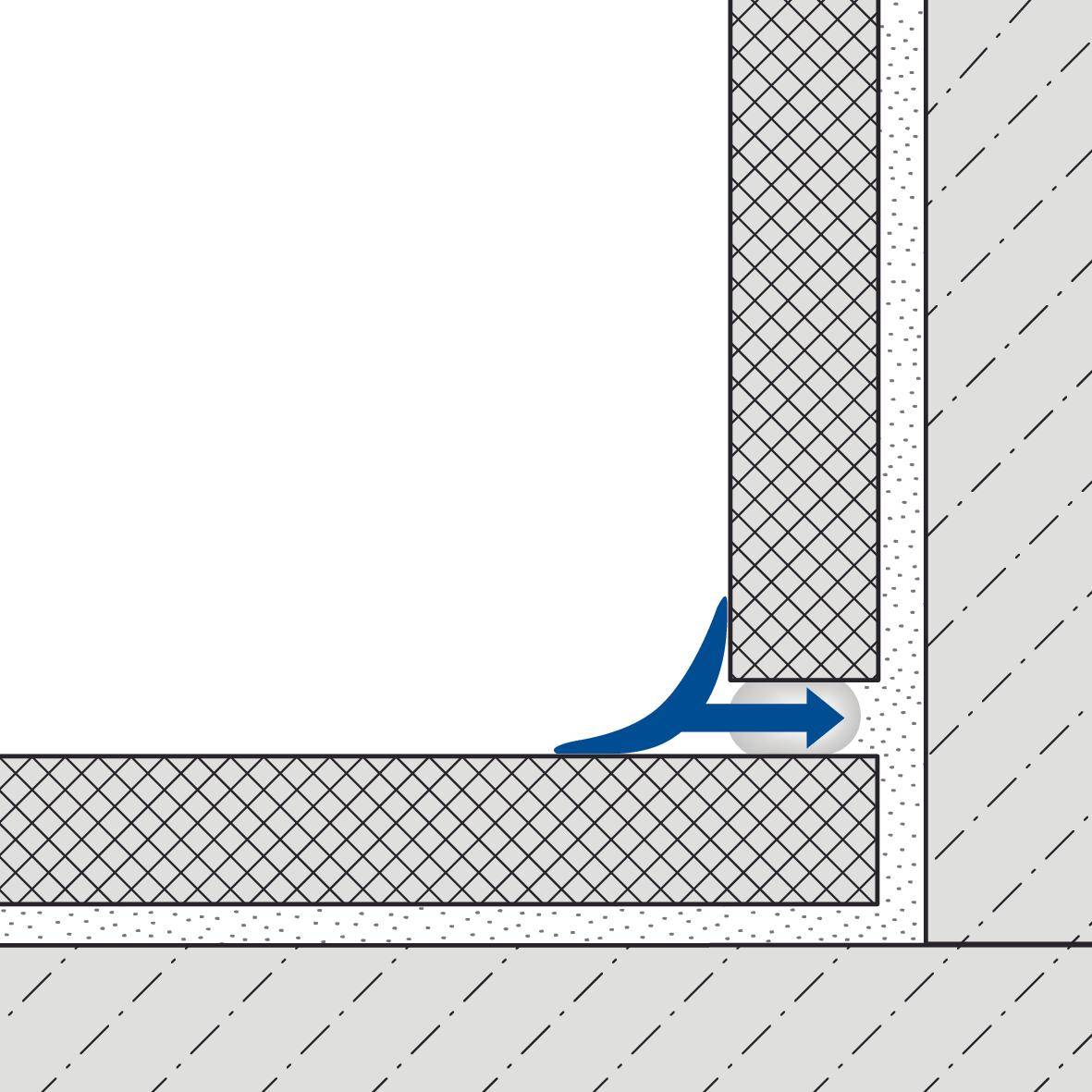 DURAL wall/floor connection profile T-COVE aluminum anodized titanium 12mm 250cm