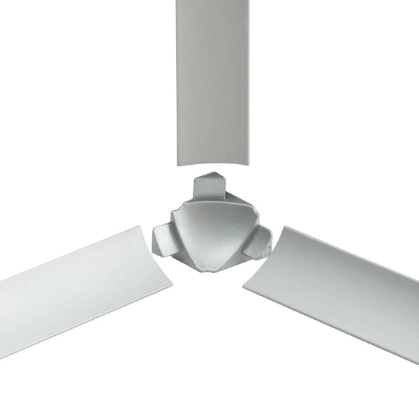 DURAL binnenhoek T-COVE gegoten metaal geanodiseerd zilver 22 mm