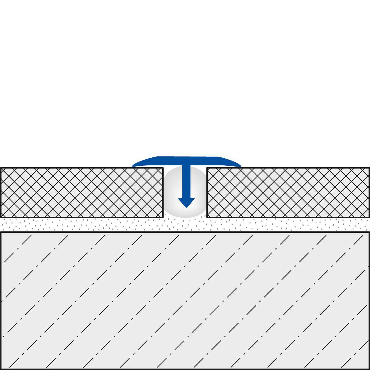 DURAL cover profile suitable for Z-Flex Curver T-FLOOR plastic silver anodized 7mm 250cm