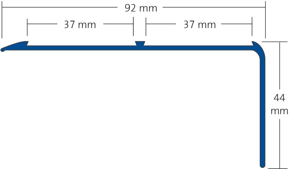 DURAL Treppenstufenprofil TREDSAFE Aluminium eloxiert silber 8mm 250cm