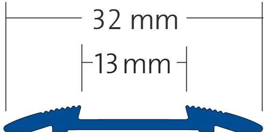 DURAL Treppenstufenprofil für 1 x Einlage 13 mm TREDSAFE Aluminium eloxiert silber 3mm 250cm