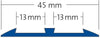 DURAL Treppenstufenprofil für 2 x Einlage 13 mm TREDSAFE Kunststoff silber eloxiert 4mm 250cm