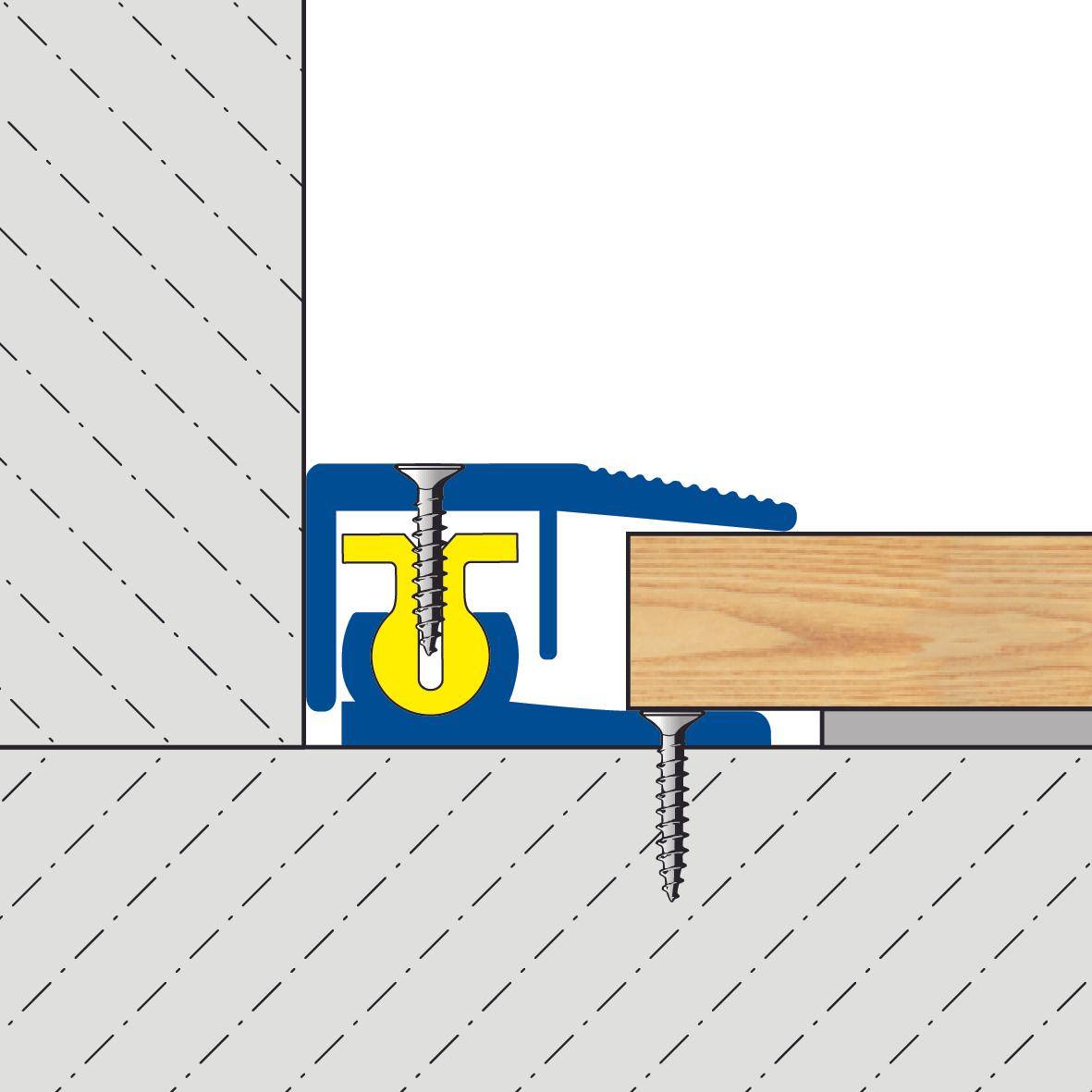 DURAL end profile TRIFLOOR BORDER aluminium anodised silver 45490mm 100cm