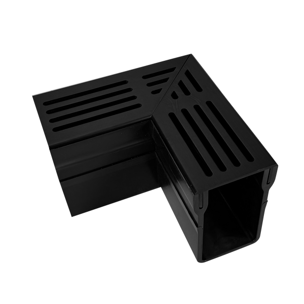 DURAL corner piece U-DRAIN PRO aluminium anodised black 100mm