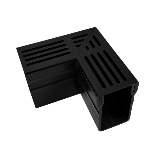 DURAL corner piece U-DRAIN PRO aluminium anodised black 100mm