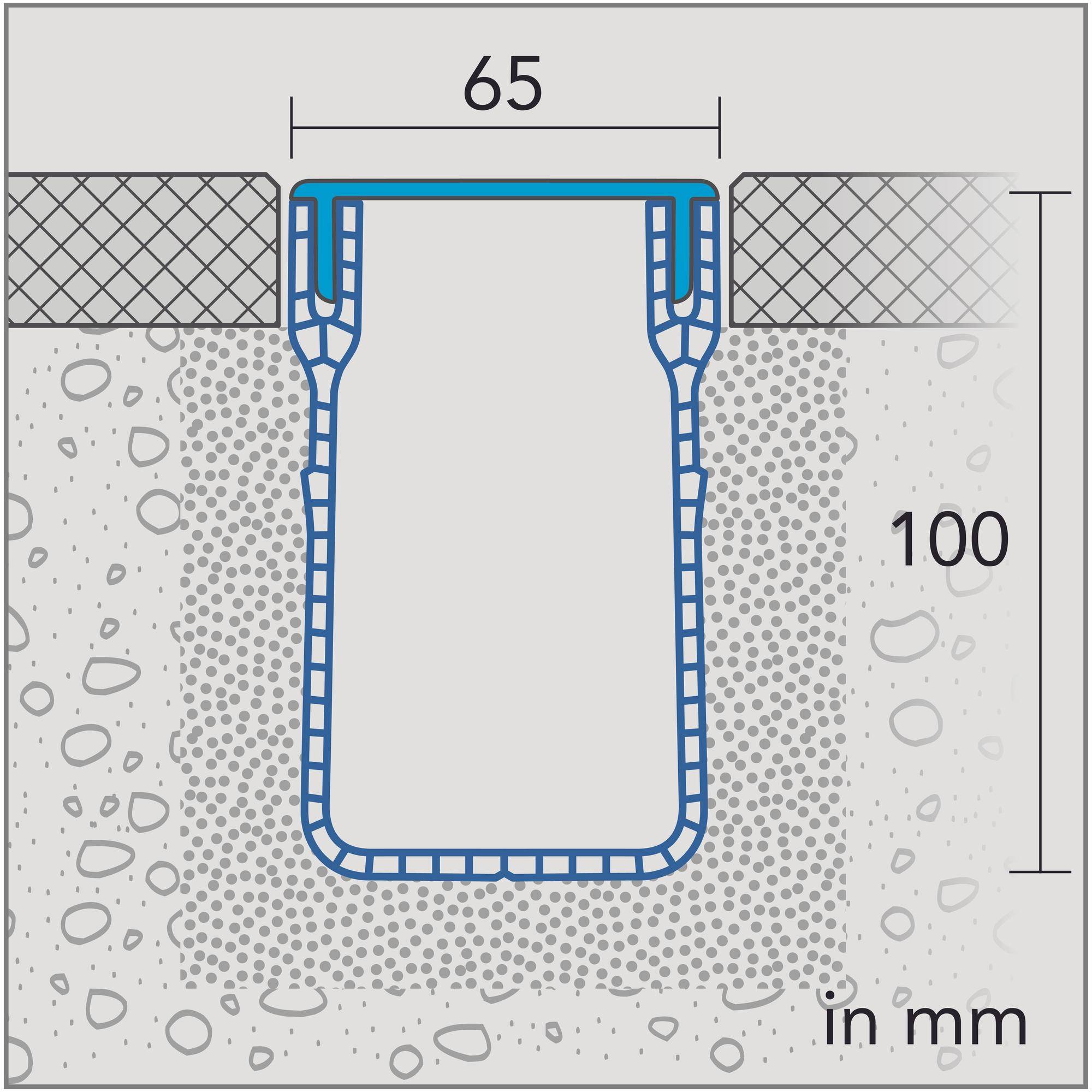 DURAL connector U-DRAIN PRO aluminium geanodiseerd zwart 100mm