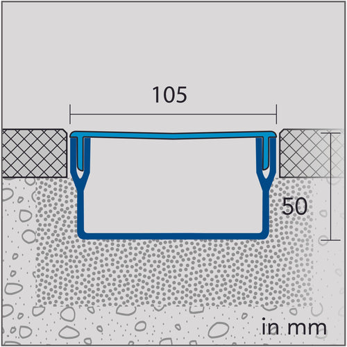 DURAL Entwässerungsrinne U-DRAIN PRO schwarz eloxiert 50mm 100cm